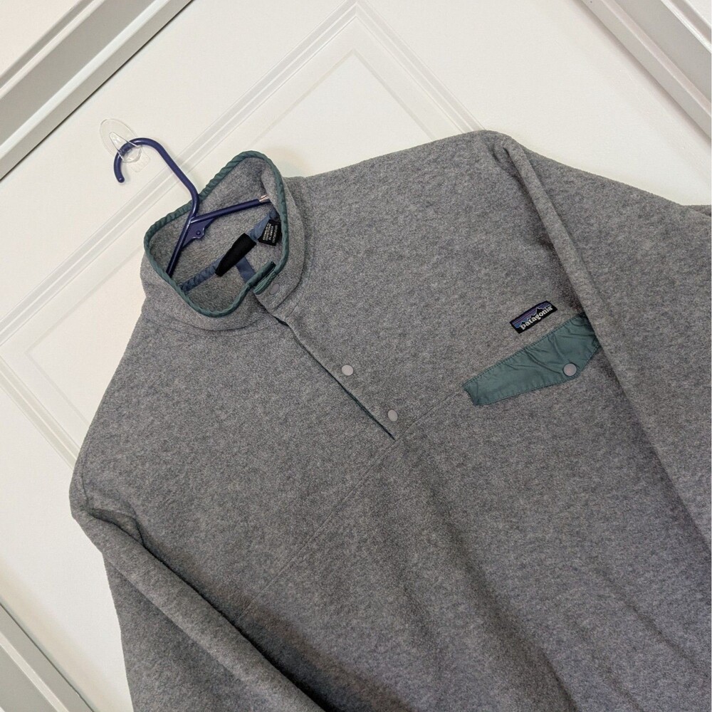 Vintage Patagonia Synchilla Snap-T Fleece Pullover Mens XL Gray Green 90s